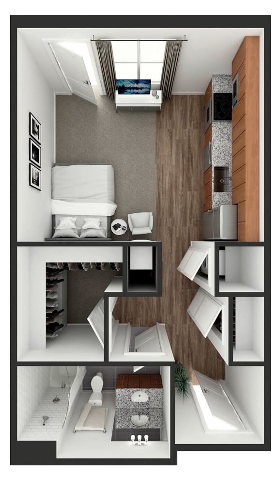 Tiny One Bedroom Apartment Floor Plans Viewfloor Co   Priderock View At Old City S2 Cortland Ml Web 